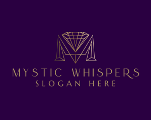 Luxury Diamond Letter M logo design