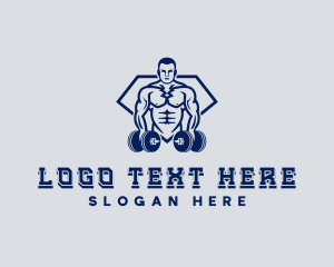 Weightlifter - Dumbbell Gym Workout logo design