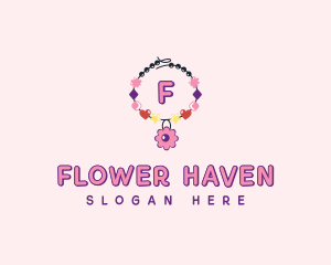 Flower Beadwork Accessory logo design