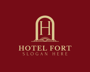 Arch Hotel Interior Design logo design