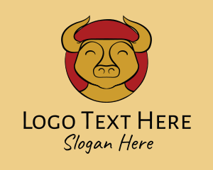 Bagua Mirror - Happy Chinese Ox logo design