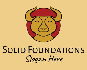 Buffalo - Happy Chinese Ox logo design