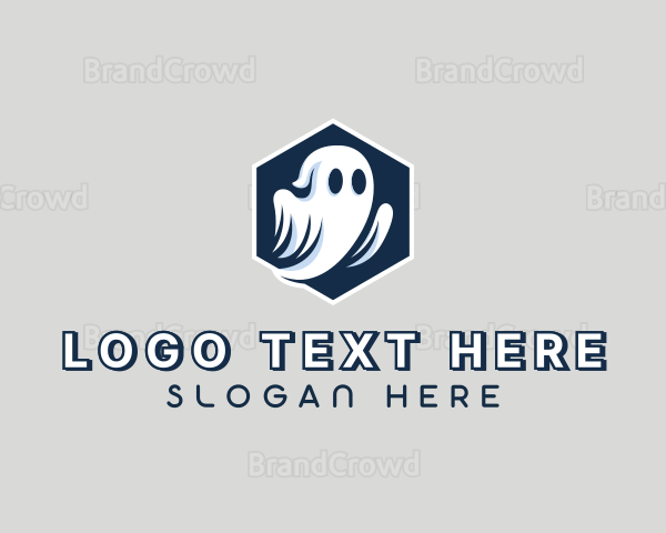 Spooky Halloween Ghost Logo