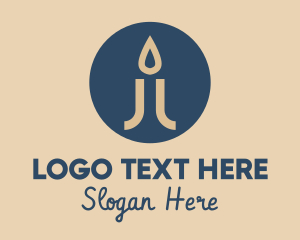 Lighting - Scented Candle Flame logo design