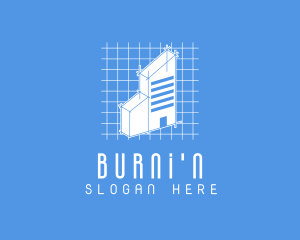 Blue Tower Blueprint logo design