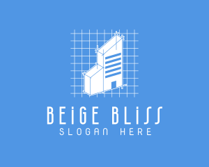 Blue Tower Blueprint logo design