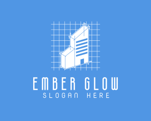 Blue Tower Blueprint logo design