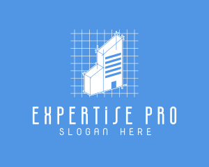 Blue Tower Blueprint logo design