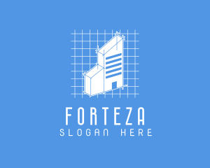 Blue Tower Blueprint logo design