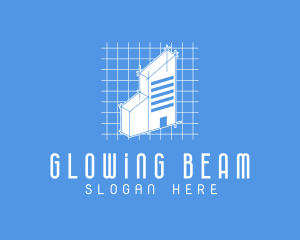 Blue Tower Blueprint logo design