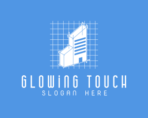 Blue Tower Blueprint logo design