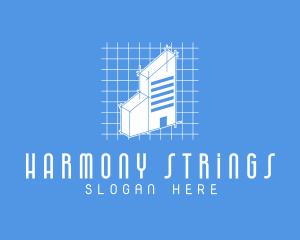 Blue Tower Blueprint logo design