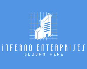 Blue Tower Blueprint logo design