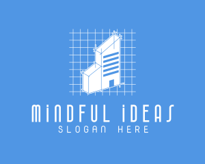 Blue Tower Blueprint logo design