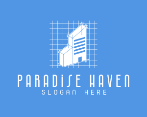 Blue Tower Blueprint logo design