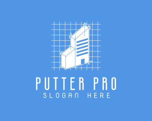 Blue Tower Blueprint logo design