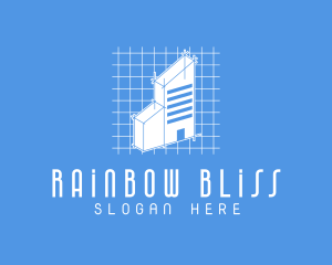 Blue Tower Blueprint logo design