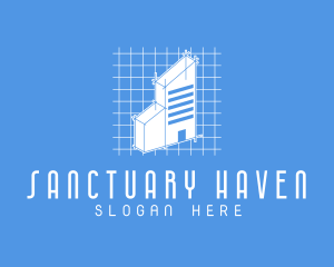 Blue Tower Blueprint logo design