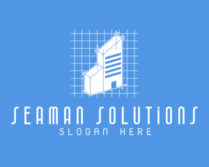 Blue Tower Blueprint logo design