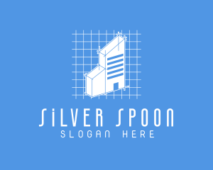 Blue Tower Blueprint logo design