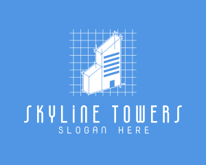 Blue Tower Blueprint logo design