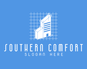 Blue Tower Blueprint logo design