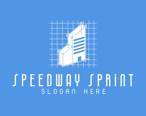 Blue Tower Blueprint logo design