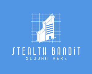 Blue Tower Blueprint logo design