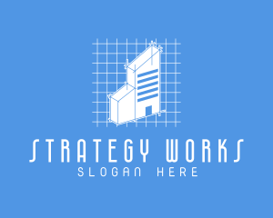 Blue Tower Blueprint logo design