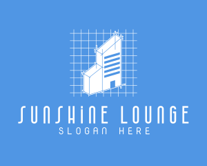 Blue Tower Blueprint logo design