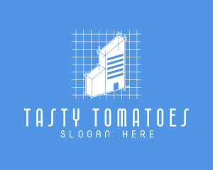 Blue Tower Blueprint logo design