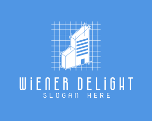 Blue Tower Blueprint logo design