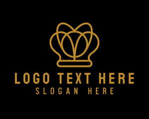 Tiara - Gold Crown Monarch logo design