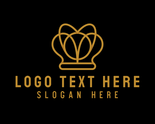 High End - Gold Crown Monarch logo design