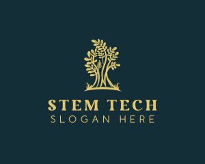 Stem - Golden Tree  Plant logo design