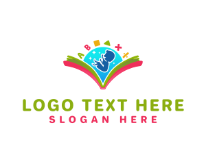 Alphabet - Book Child Learning logo design