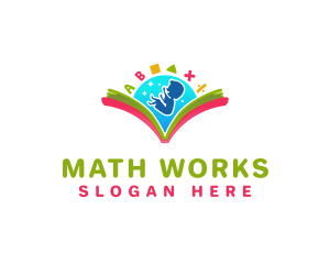 Math - Book Child Learning logo design