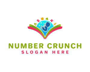 Math - Book Child Learning logo design
