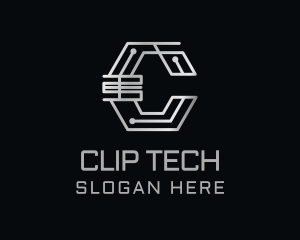 Digital Tech Letter C logo design