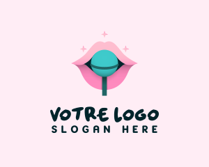 Woman - Sweet Pastel Lips Lollipop logo design