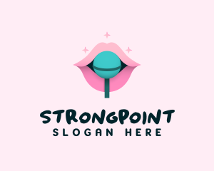Makeup - Sweet Pastel Lips Lollipop logo design