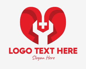 First Aid - Medical Wrench Heart logo design