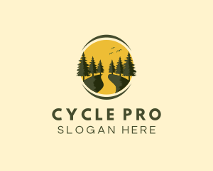 Biking - Outdoor Forest Path logo design