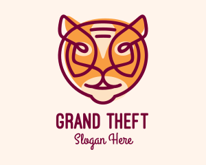Animal Shelter - Linear Tiger Head logo design