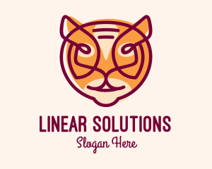 Linear Tiger Head logo design