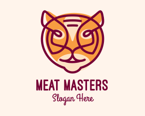 Linear Tiger Head logo design