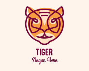 Linear Tiger Head logo design