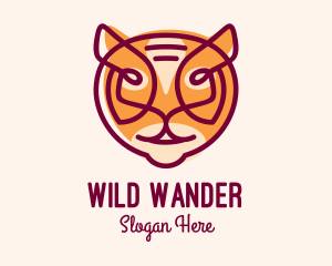 Linear Tiger Head logo design