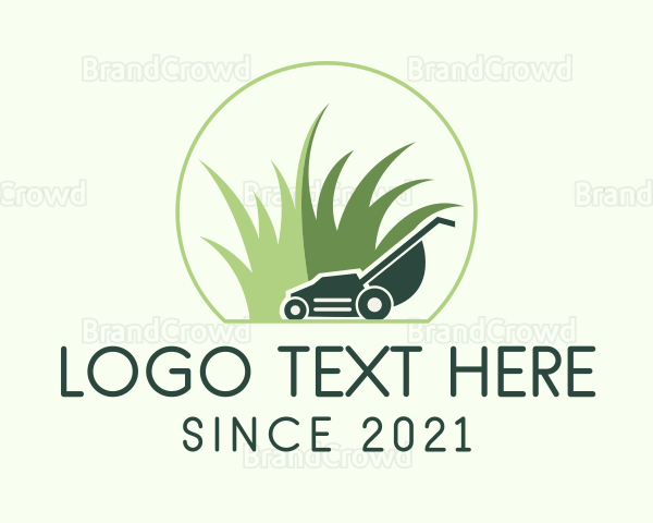 Grass Lawn Mower Logo