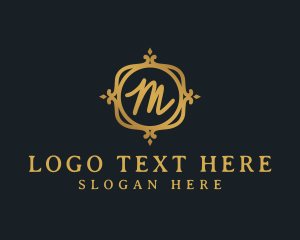 Frame - Luxury Gold Letter M logo design